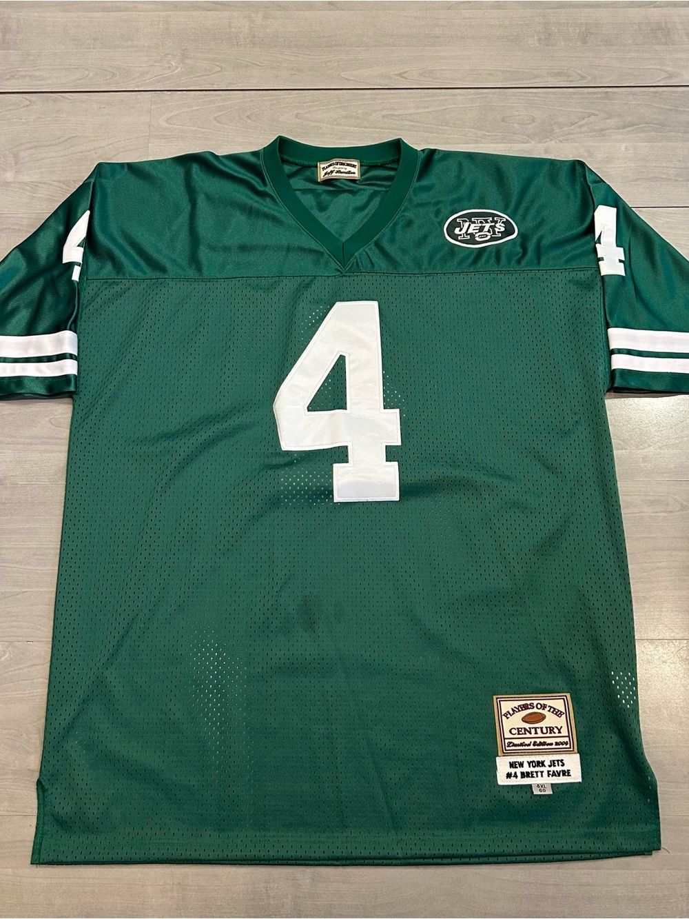 Players of the Century 2004 Brett Favre #4 New York Jets NFL Jersey Size 60 4XL